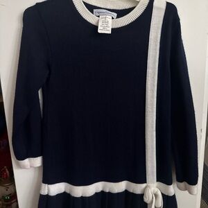Florence Eiseman Navy and White Knit Dress